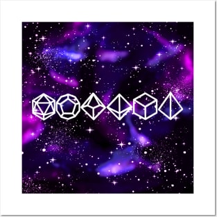 DnD Polyhedral Dice Galaxy - Amethyst Nebula Posters and Art